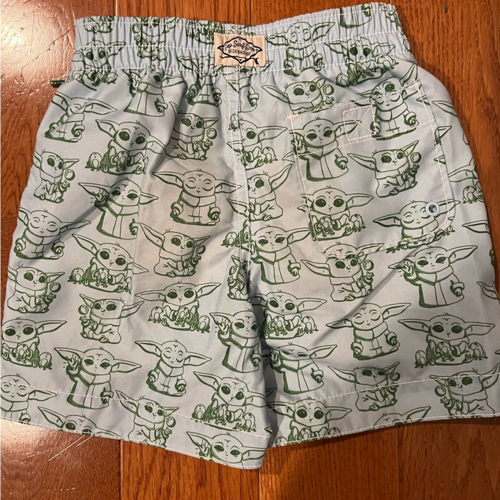 GAP Star Wars Green and White Swim Set like new - Picture 6 of 7